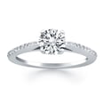 thumbnail image 1 of 14k White Gold Micro Prong Diamond Cathedral Engagement Ring Size 7, 1 of 4