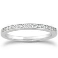 thumbnail image 1 of 14k White Gold Micro-pave Flat Sided Diamond Wedding Ring Band SZ 5.5, 1 of 3