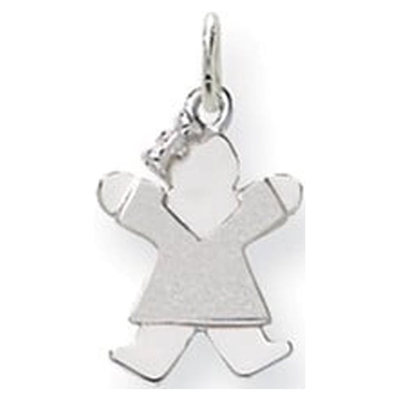14k White Gold Mini Girl Charm