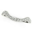 thumbnail image 1 of 14k White Gold Modern Curved Pave Diamond Wedding Band 1/5 cttw Size 9, 1 of 2
