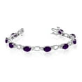 thumbnail image 1 of 14k White Gold Natural Amethyst And Diamond Tennis Bracelet, 1 of 3