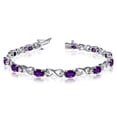 thumbnail image 1 of 14k White Gold Natural Amethyst And Diamond Tennis Bracelet, 1 of 2