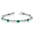 thumbnail image 1 of 14k White Gold Natural Emerald And Diamond Tennis Bracelet, 1 of 3