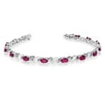 thumbnail image 1 of 14k White Gold Natural Ruby And Diamond Tennis Bracelet, 1 of 3