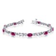 thumbnail image 1 of 14k White Gold Natural Ruby And Diamond Tennis Bracelet, 1 of 3