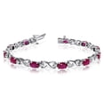 thumbnail image 1 of 14k White Gold Natural Ruby And Diamond Tennis Bracelet, 1 of 3