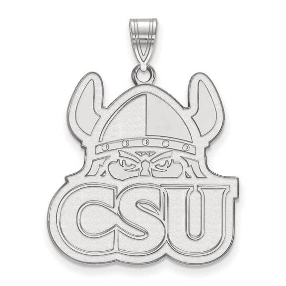 14k White Gold Official Licensed Collegiate Cleveland State University (CSU) XL Pendant