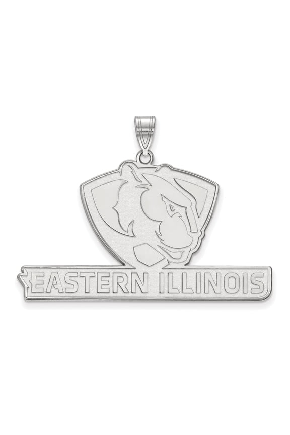 14k White Gold Official Licensed Collegiate Eastern Illinois University (EIU) XL Pendant