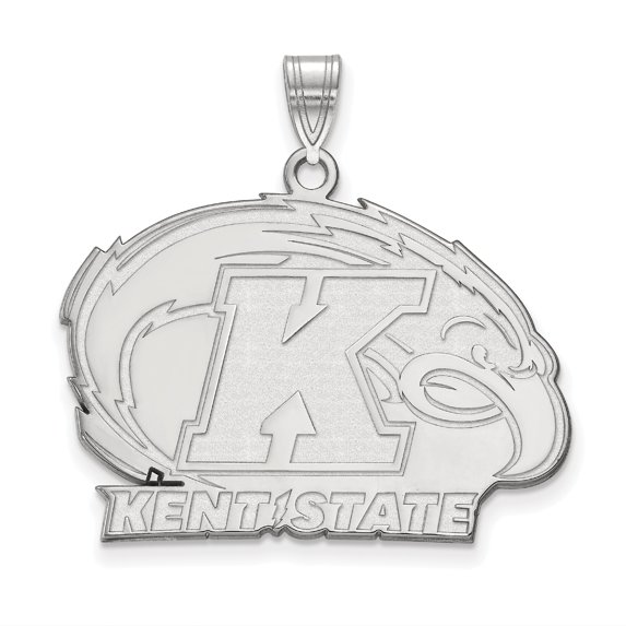 14k White Gold Official Licensed Collegiate Kent State University (KSU) Large Pendant