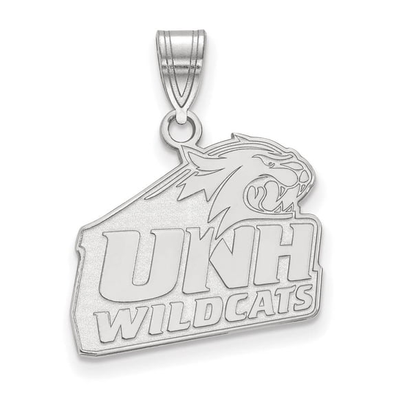 14k White Gold Official Licensed Collegiate University of New Hampshire (UNH) Medium Pendant