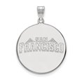 thumbnail image 1 of 14k White Gold Official Licensed Collegiate University of San Francisco (USF) XL Disc Pendant, 1 of 3