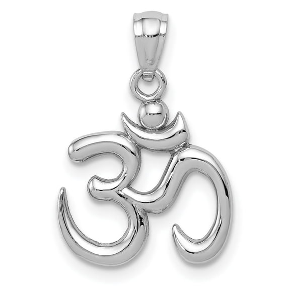 14k White Gold Om Pendant Charm for Men and Women, Jewelry Stores Network