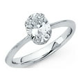 thumbnail image 1 of 14k White Gold Oval CZ Solitaire Engagement Ring Anniversary Single Stone CZ Band Bridal Ring Size 8, 1 of 1
