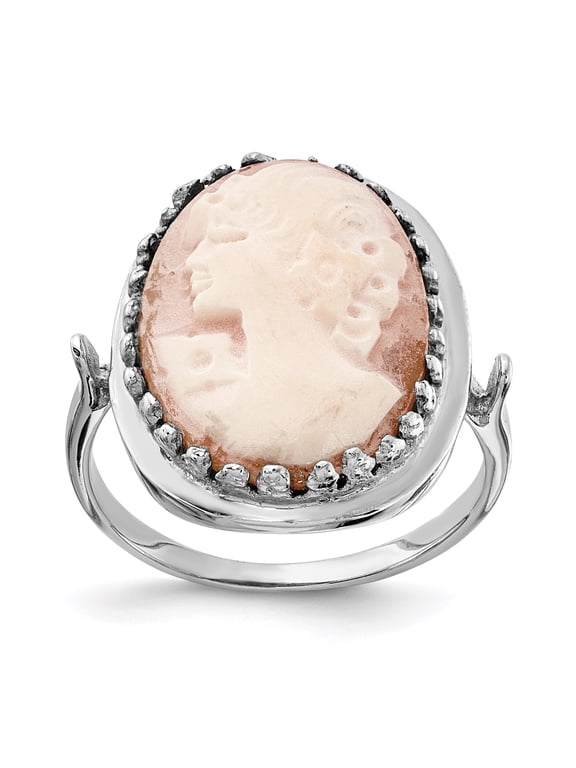 14k White Gold Cameo Ring Y4479CAM