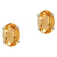 thumbnail image 1 of 14k White Gold Oval Citrine Stud Earrings, 1 of 3