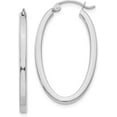thumbnail image 1 of 14k White Gold Oval Hoop Earrings - 30mm, 1 of 6