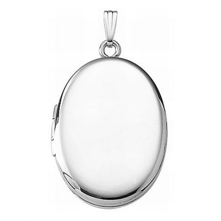 14k White Gold Oval Locket - 3/4 Inch X 1 1/4 Inch 14K White Gold