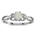 thumbnail image 1 of 14k White Gold Oval Opal And Diamond Ring, 1 of 2
