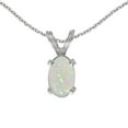 thumbnail image 1 of 14k White Gold Oval Opal Pendant, 1 of 1