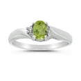 thumbnail image 1 of 14k White Gold Oval Peridot And Diamond Ring, 1 of 6