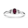 thumbnail image 1 of 14k White Gold Oval Rhodolite Garnet And Diamond Ring, 1 of 6