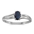 thumbnail image 1 of 14k White Gold Oval Sapphire And Diamond Ring, 1 of 1