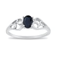 thumbnail image 1 of 14k White Gold Oval Sapphire And Diamond Ring, 1 of 6
