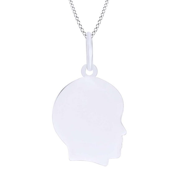 AFFY 14k White Gold Over Sterling Silver Face Pendant Necklace