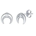 thumbnail image 1 of AFFY 14k White Gold Over Sterling Silver Half Horn Stud Earrings For Women, 1 of 1