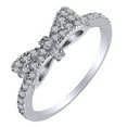 thumbnail image 1 of AFFY 14k White Gold Over Sterling Silver Round Shape White Cubic Zirconia Bow Ring, 1 of 7