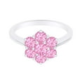 thumbnail image 1 of AFFY 14k White Gold Over Sterling Silver Round Simulated Tourmaline Flower Engagement Ring 0.45 Cttw-11, 1 of 1