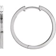 thumbnail image 1 of 14k White Gold Pair 20mm Polished Hoop Earrings Hoop Earring for Women - 2.5 Grams, 1 of 2