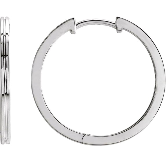 14k White Gold Pair 20mm Polished Hoop Earrings Hoop Earring for Women - 2.5 Grams