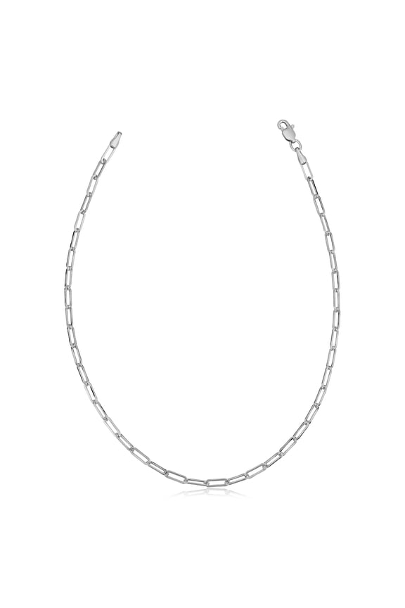 Au Naturale 14k White Gold Paperclip Link Chain Bracelet (2.5 mm, 7 inch)
