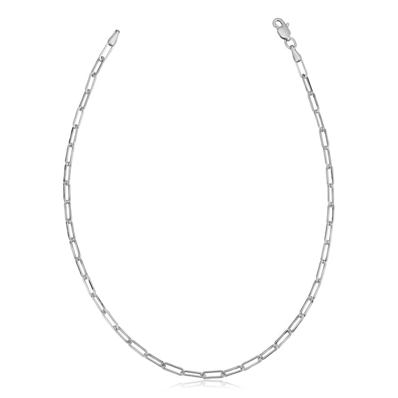 Au Naturale 14k White Gold Paperclip Link Chain Bracelet (2.5 mm, 7 inch)
