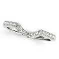 thumbnail image 1 of 14k White Gold Pave Set Diamond Curved Wedding Band (1/4 cttw) Size 7, 1 of 2