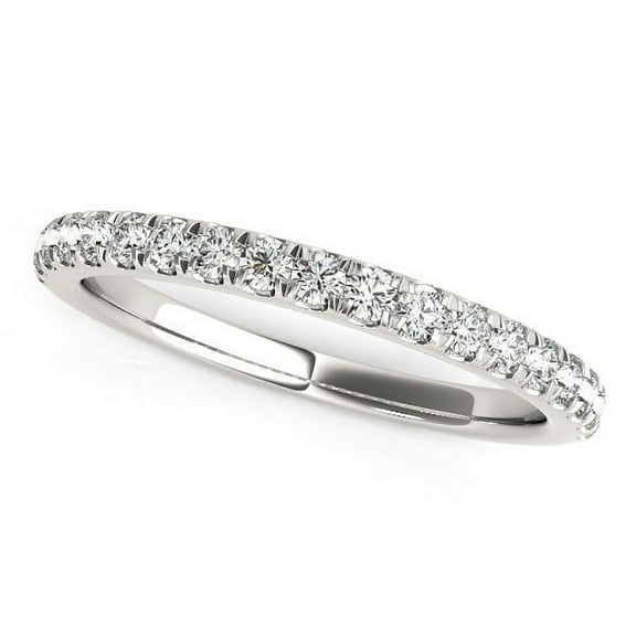14k White Gold Pave Set Diamond Wedding Ring (1/4 cttw) Size 3
