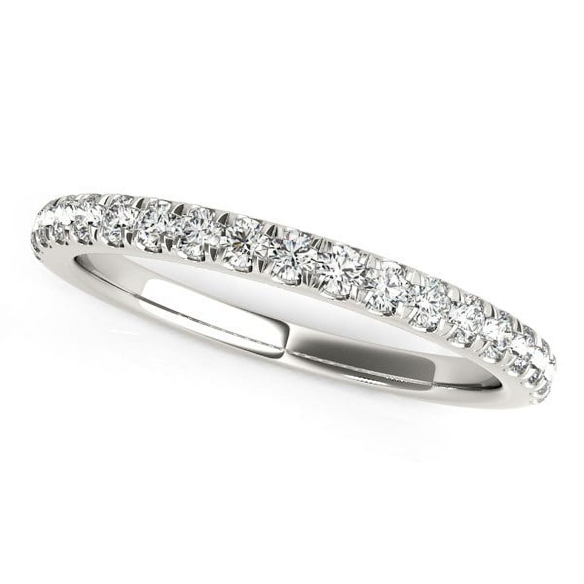 14k White Gold Pave Set Diamond Wedding Ring (1 4 Cttw) - Walmart.com