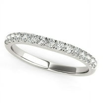 14k White Gold Pave Set Style Diamond Wedding Band (1/4 cttw) Size 3