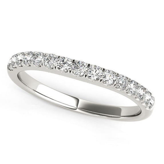 14k White Gold Pave Set Style Diamond Wedding Band (1/4 cttw) Size 7