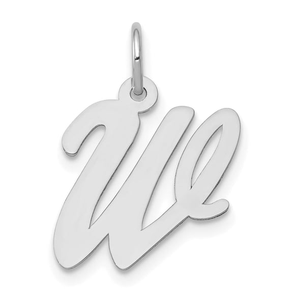 14k White Gold We Pendant Charm for Women or Unisex Use, Script Letter Jewelry with Polished Finish, Symbolic Unity Necklace for Personalization or Daily Wear