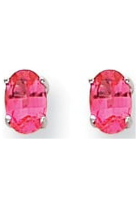 14k White Gold Pink Spinel Earrings, Gem Ctw.0.98