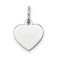thumbnail image 1 of 14k White Gold Solid Polished Plain .011 Gauge Engraveable Love Heart Charm 16x10mm Wide Pendant Necklace for Women, 1 of 2