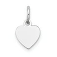 thumbnail image 1 of 14k White Gold Plain .011 Gauge Engravable Heart Charm, 1 of 2
