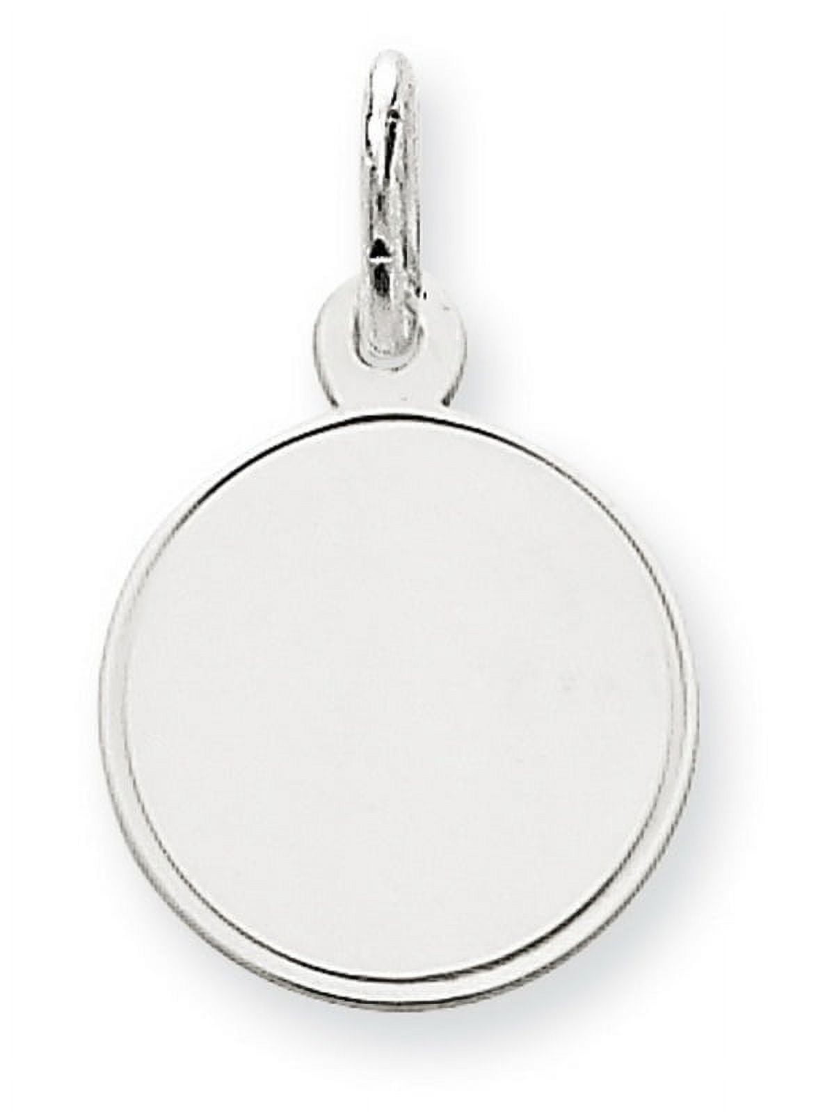 14k White Gold Plain .011 Gauge Round Engravable Disc Charm - Walmart.com