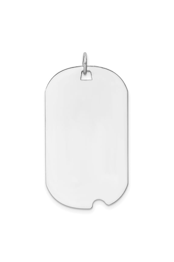 14k White Gold Plain 36.8x20.8mm .013 Gauge Engravable Dog Tag w/Notch Disc XWM599/13