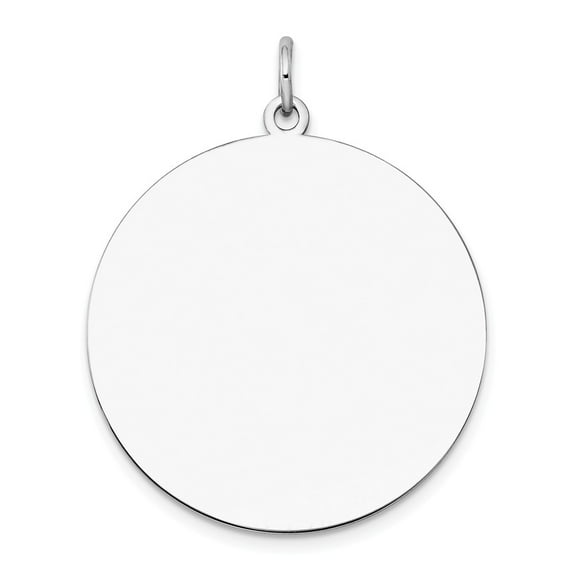 14k White Gold Plain .018 Gauge Round Engravable Disc Charm Pendant