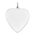 thumbnail image 1 of 14k White Gold Plain .027 Gauge Engravable Heart Charm Pendant, 1 of 2