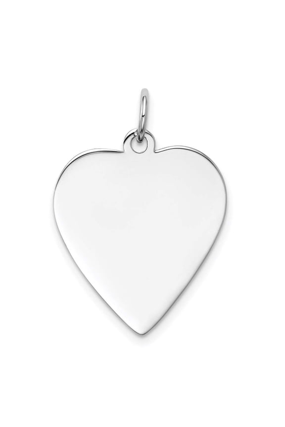 14k White Gold Plain .027 Gauge Engravable Heart Charm XWM119/27