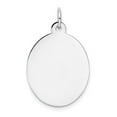thumbnail image 1 of 14k White Gold Plain .027 Gauge Oval Engravable Disc Charm Pendant, 1 of 2